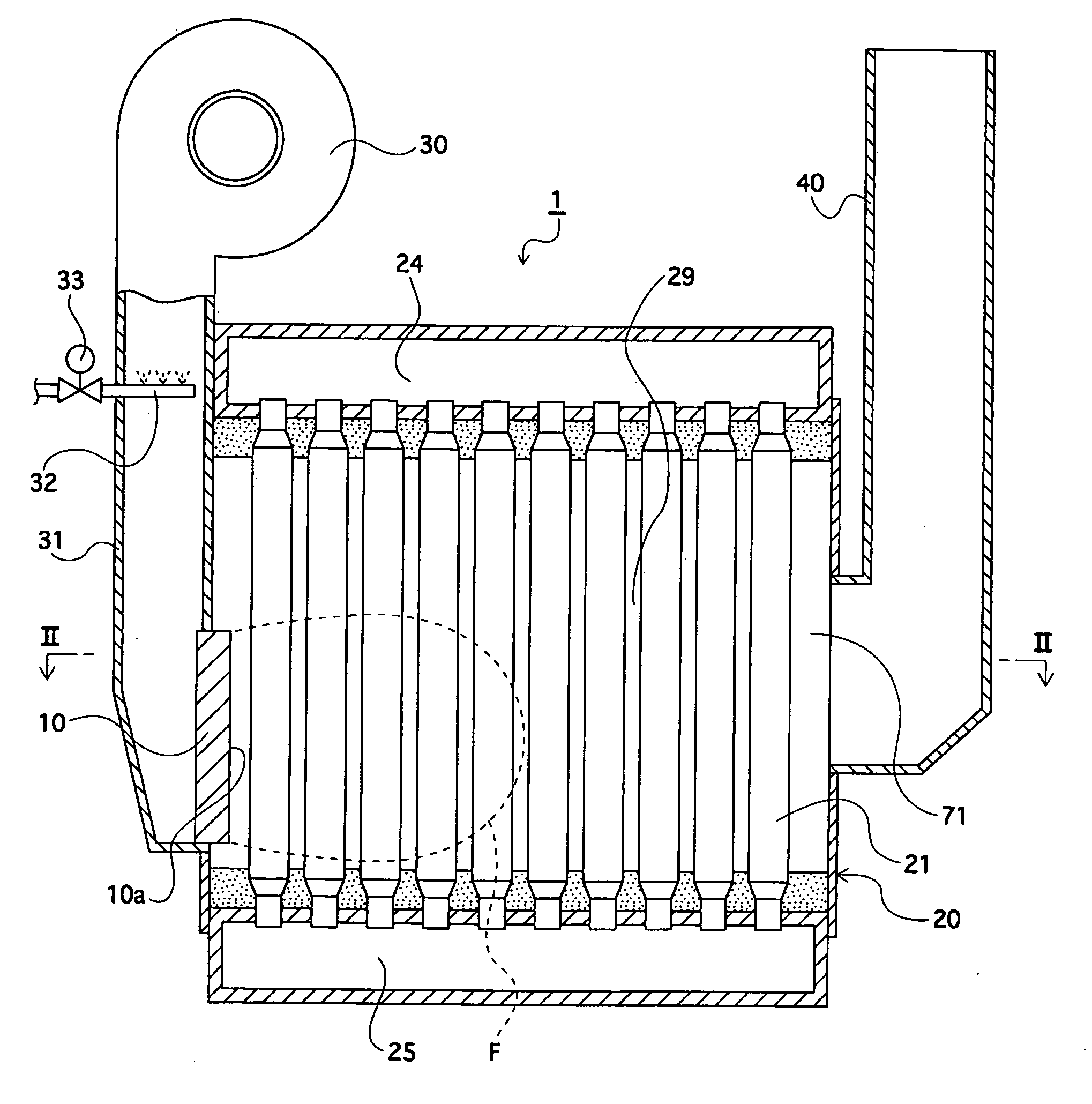 Boiler and low-NOx combustion method