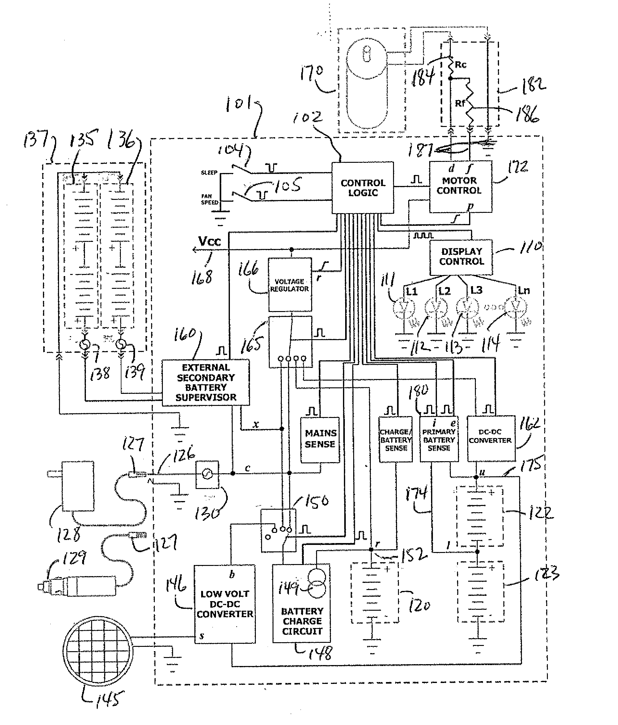 Intelligent motorized appliances with multiple power sources