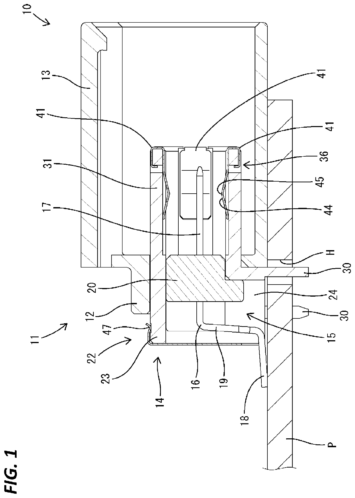 Connector and outer conductor