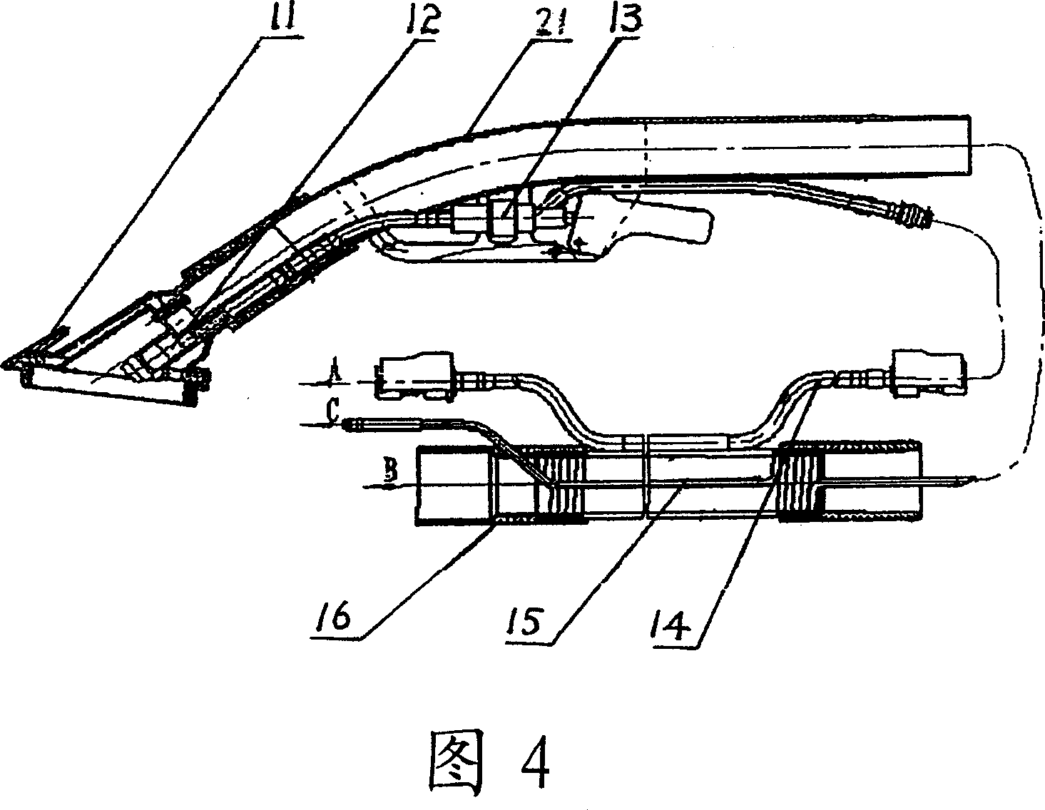 Nuclear and chemical injury washing and cleaning device