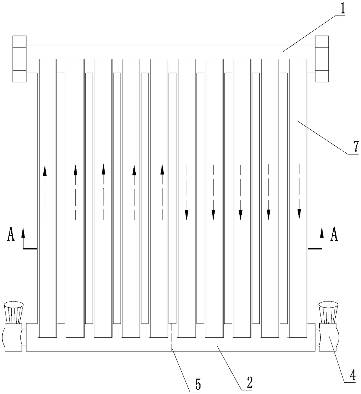 Double-water-way copper-aluminum composite radiator