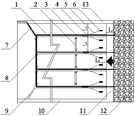 Parallel operation coal mining method of pressure relief gas drainage and top coal caving in huge thick and hard coal seam