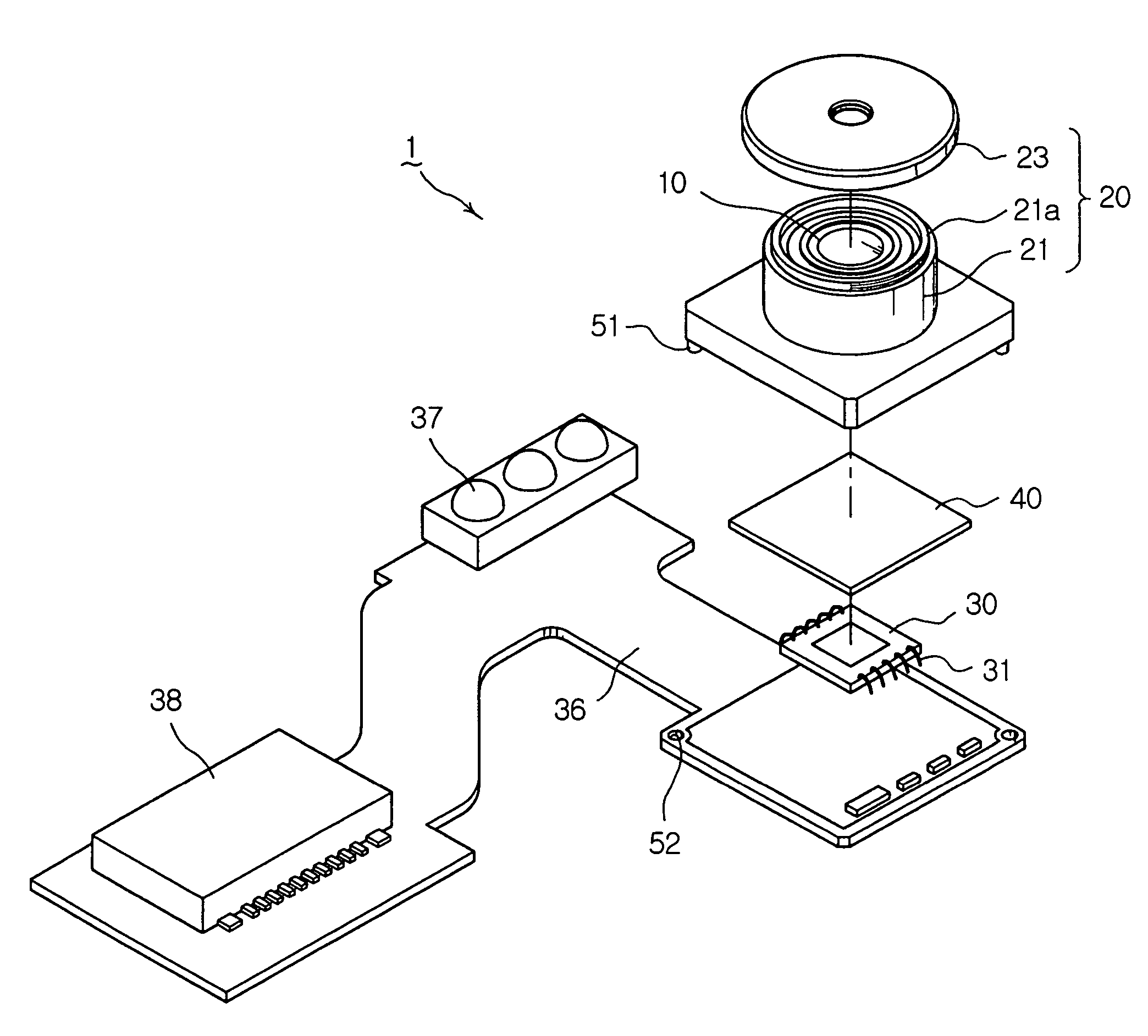 Nonadjustable focusing type camera module