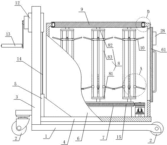 Multifunctional ground wire storage trolley