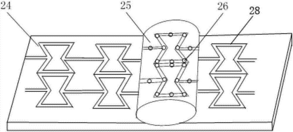 Dotted bonding type auxetic yarn processing device and processing method