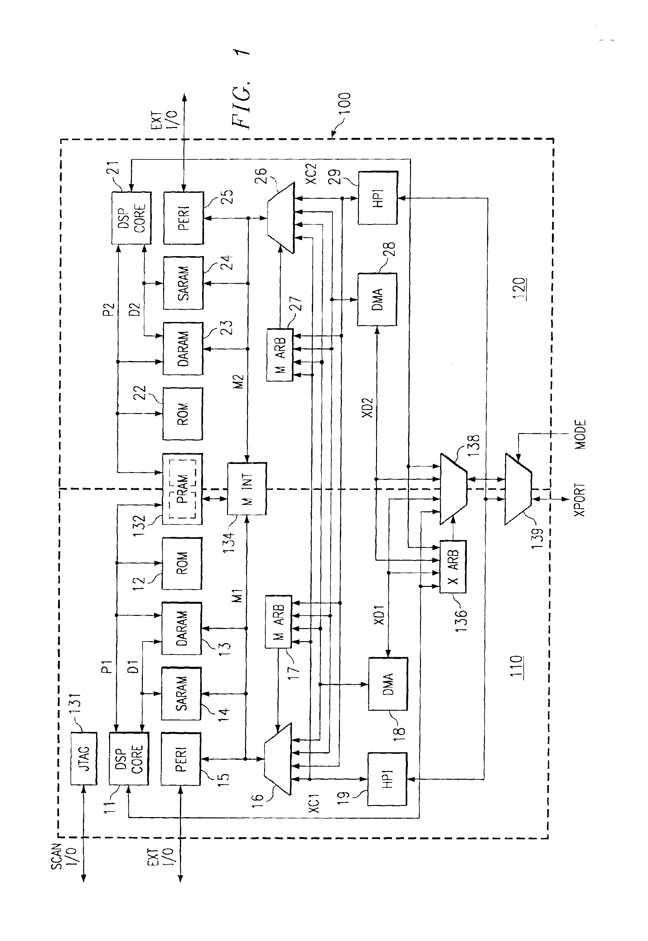 Multicore DSP device having shared program memory with conditional write protection