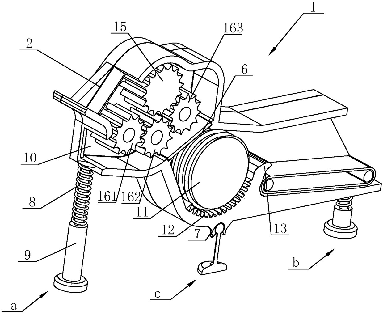 Building material smashing and damping device