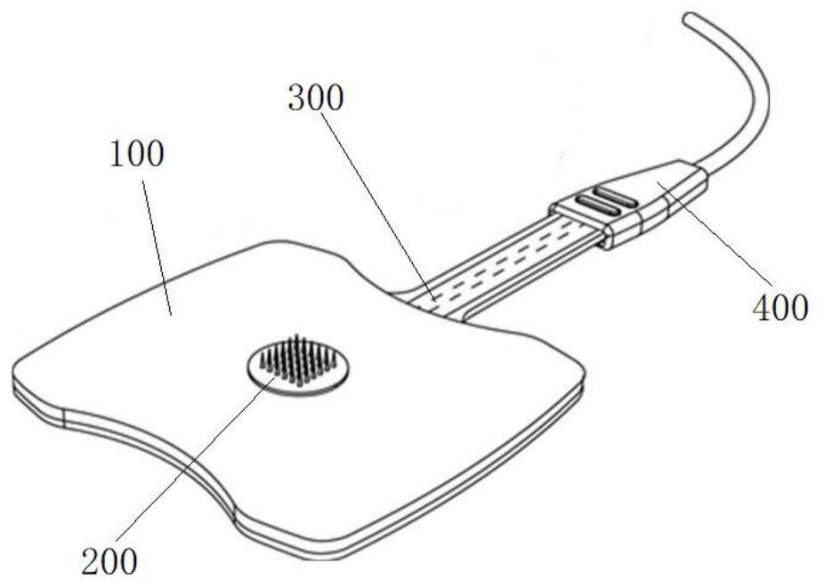 Flexible microneedle dry electrode device for human body electrical signal monitoring and manufacturing method thereof