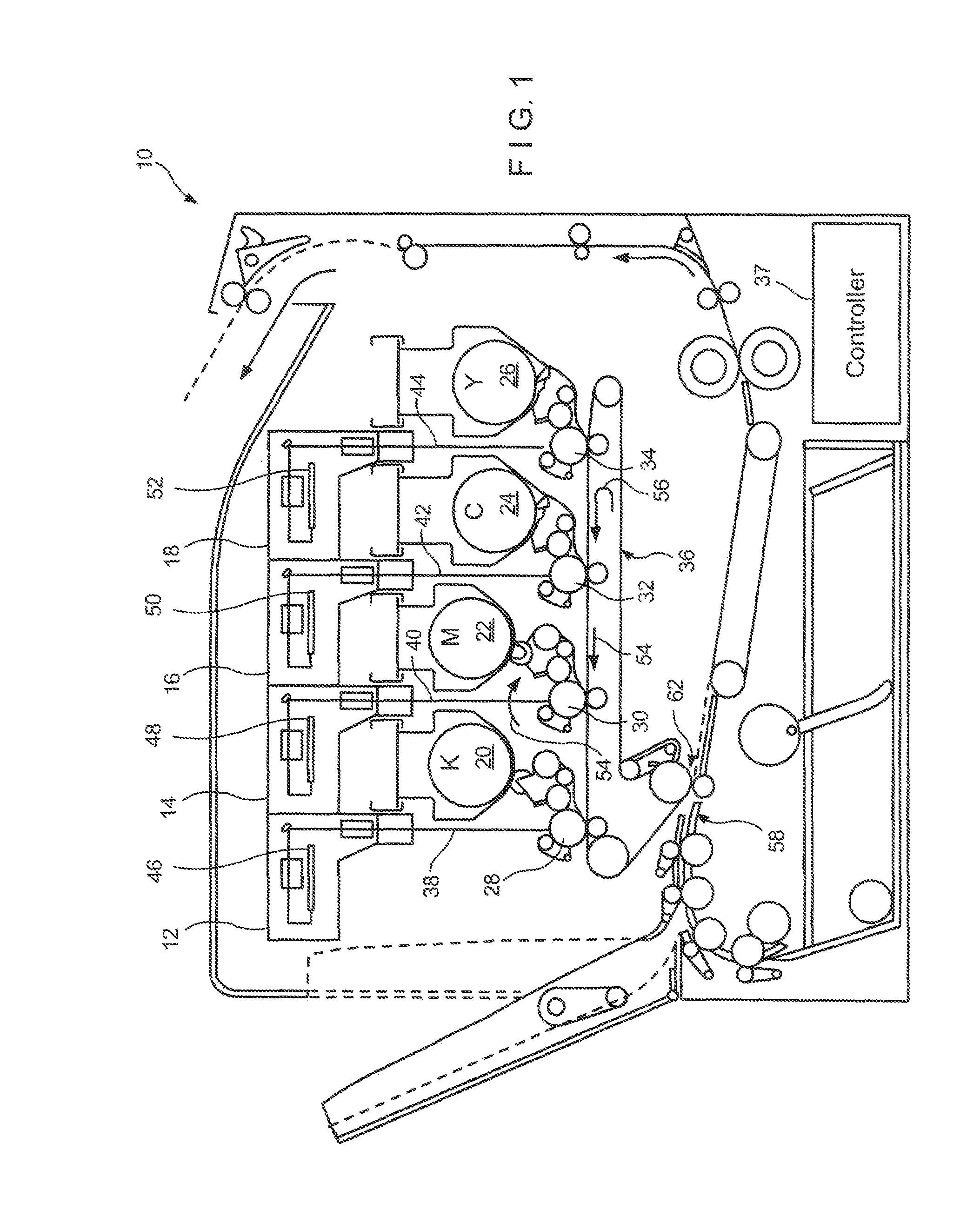 Toner transfer belt with textured surface for enhanced transfer and method of forming textured surface