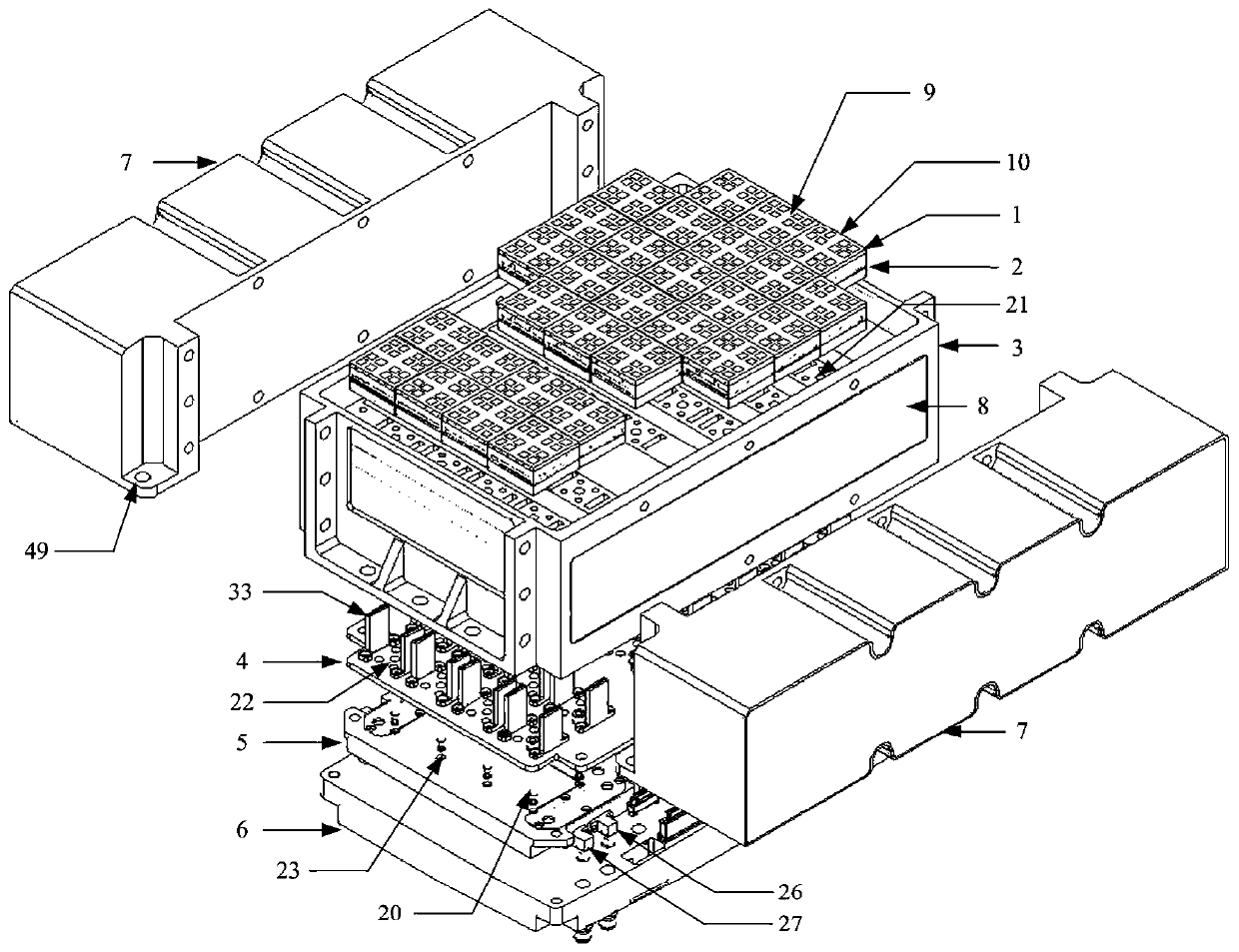 Missile-borne communication system active phased-array antenna