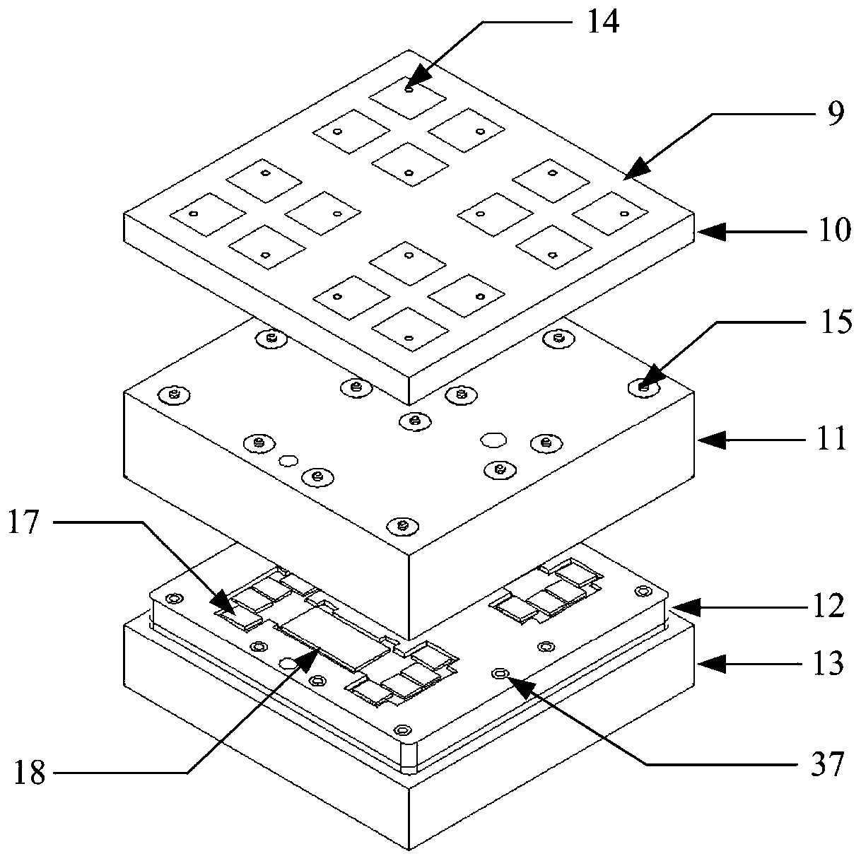 Missile-borne communication system active phased-array antenna