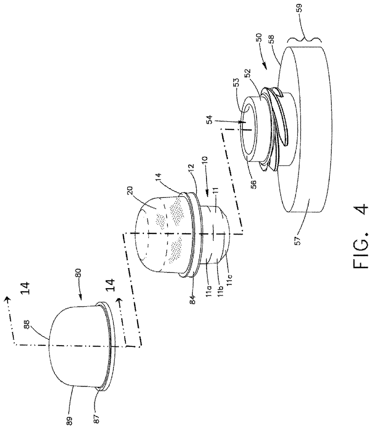 Cartridge for an applicator container