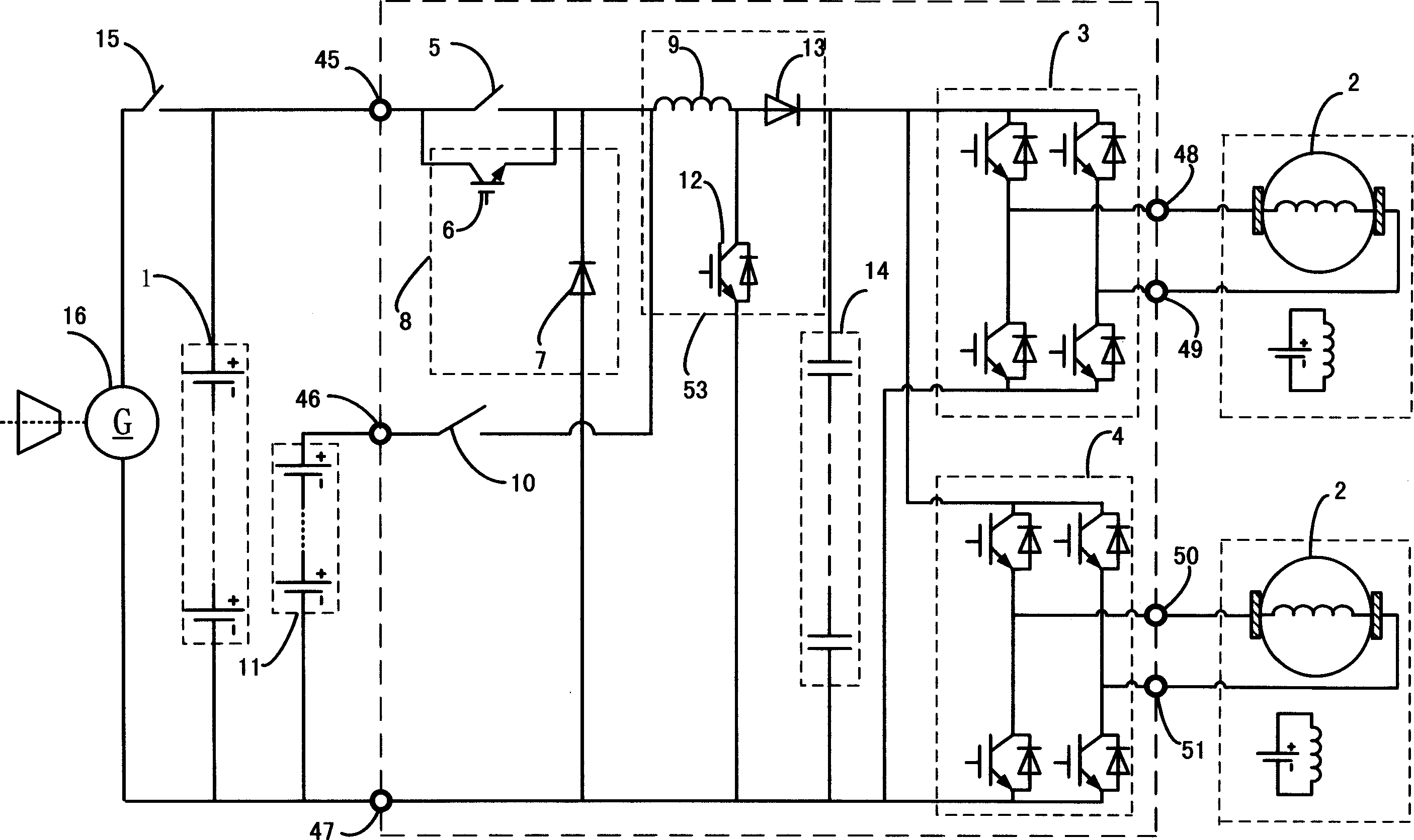 Combined DC chopped wave speed regulation submarine propulsion plant having super capacitor