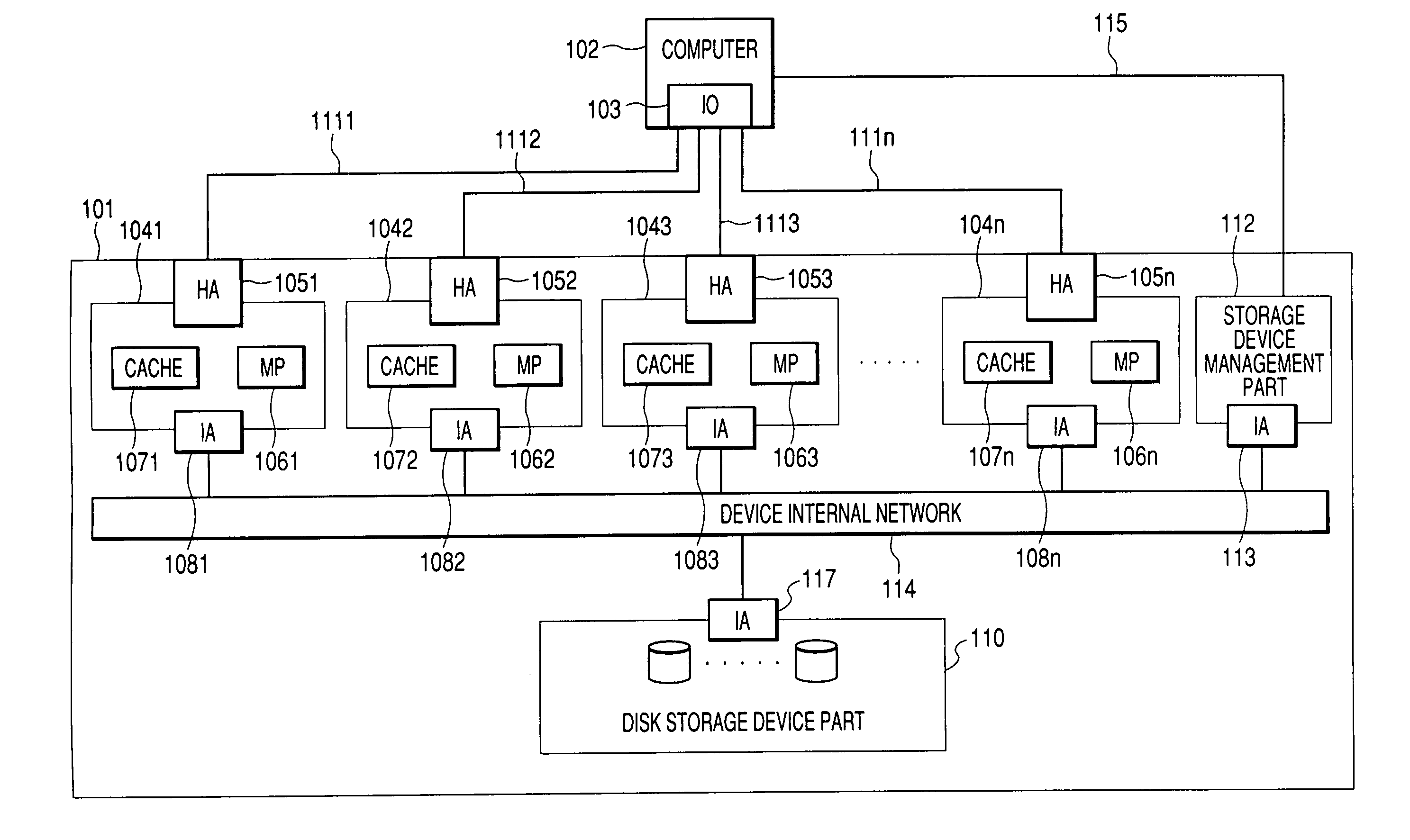 Cache control method in a storage system with multiple disk controllers