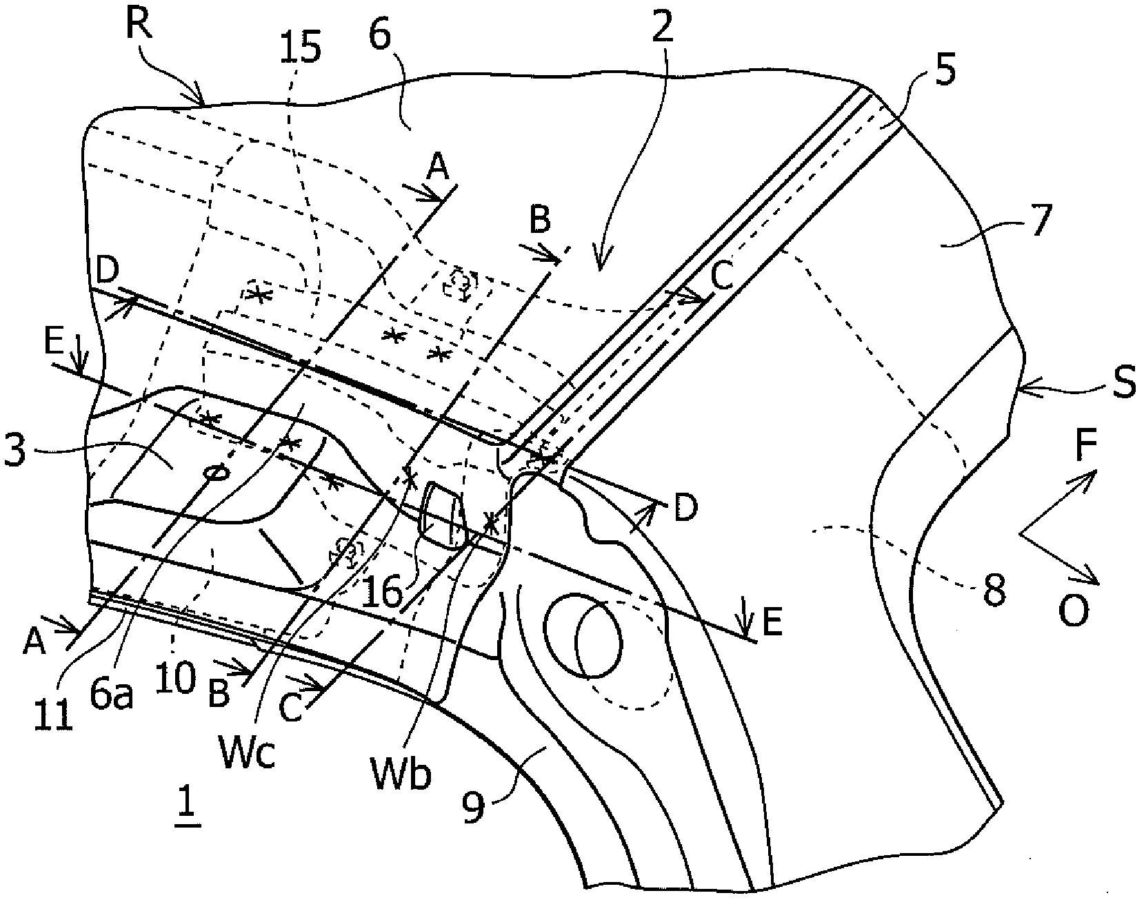 Reinforcement structure of the back door opening shoulder of the vehicle