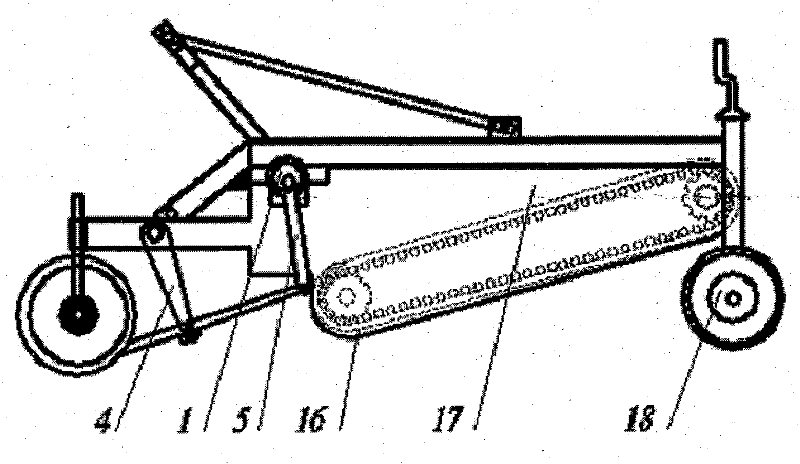 Movable shovel type potato excavator