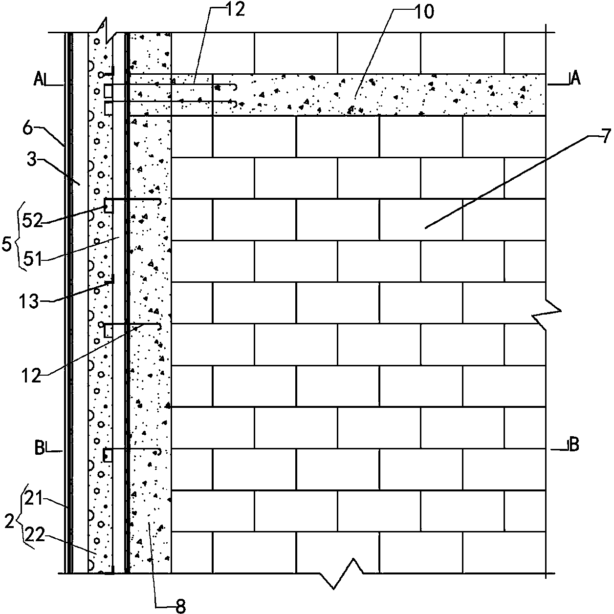 Building envelope inner and outer wall anti-seismic and sound insulation anti-cracking integrated structure and construction method thereof