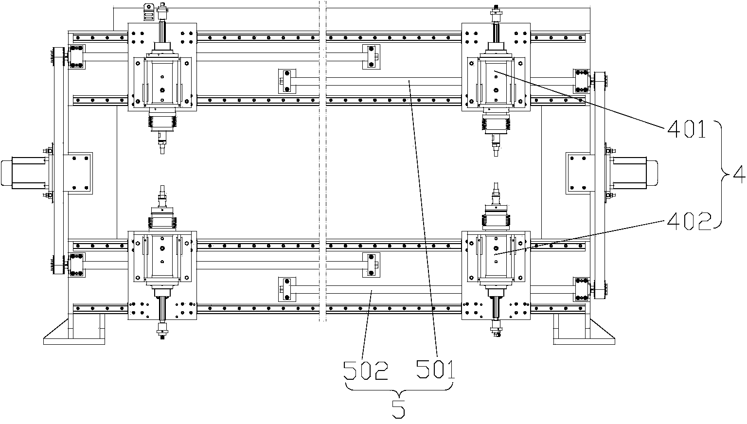 Horizontal glass drilling machine