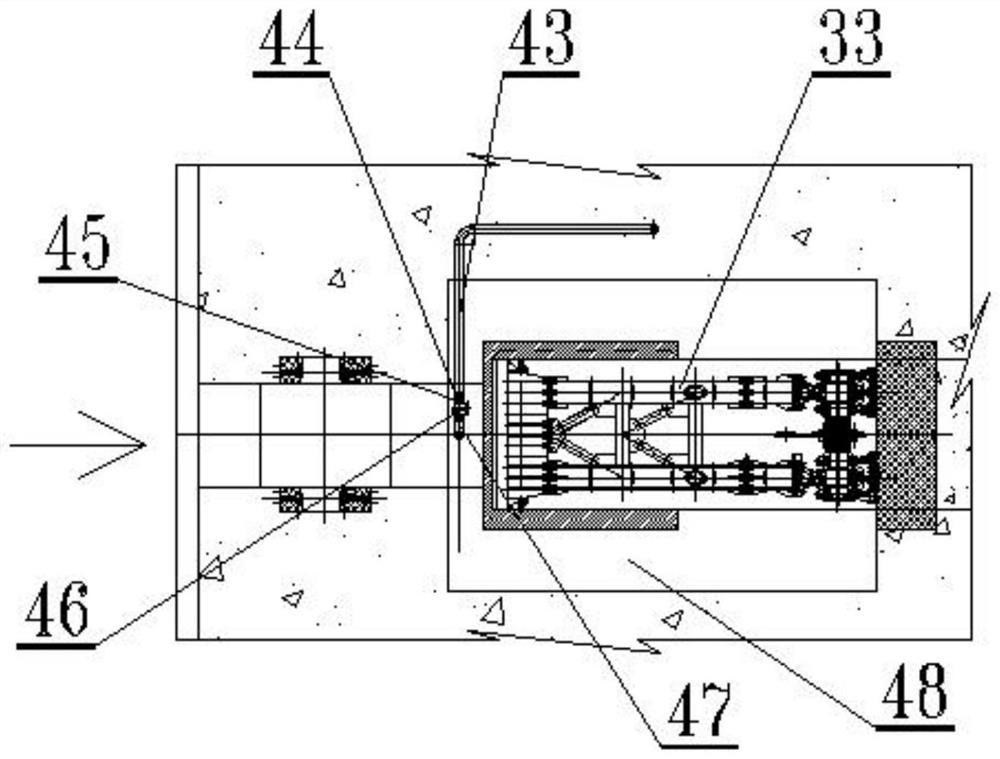 Energy dissipation and flow control device for discharging ecological flow and gate water filling and pressure balancing