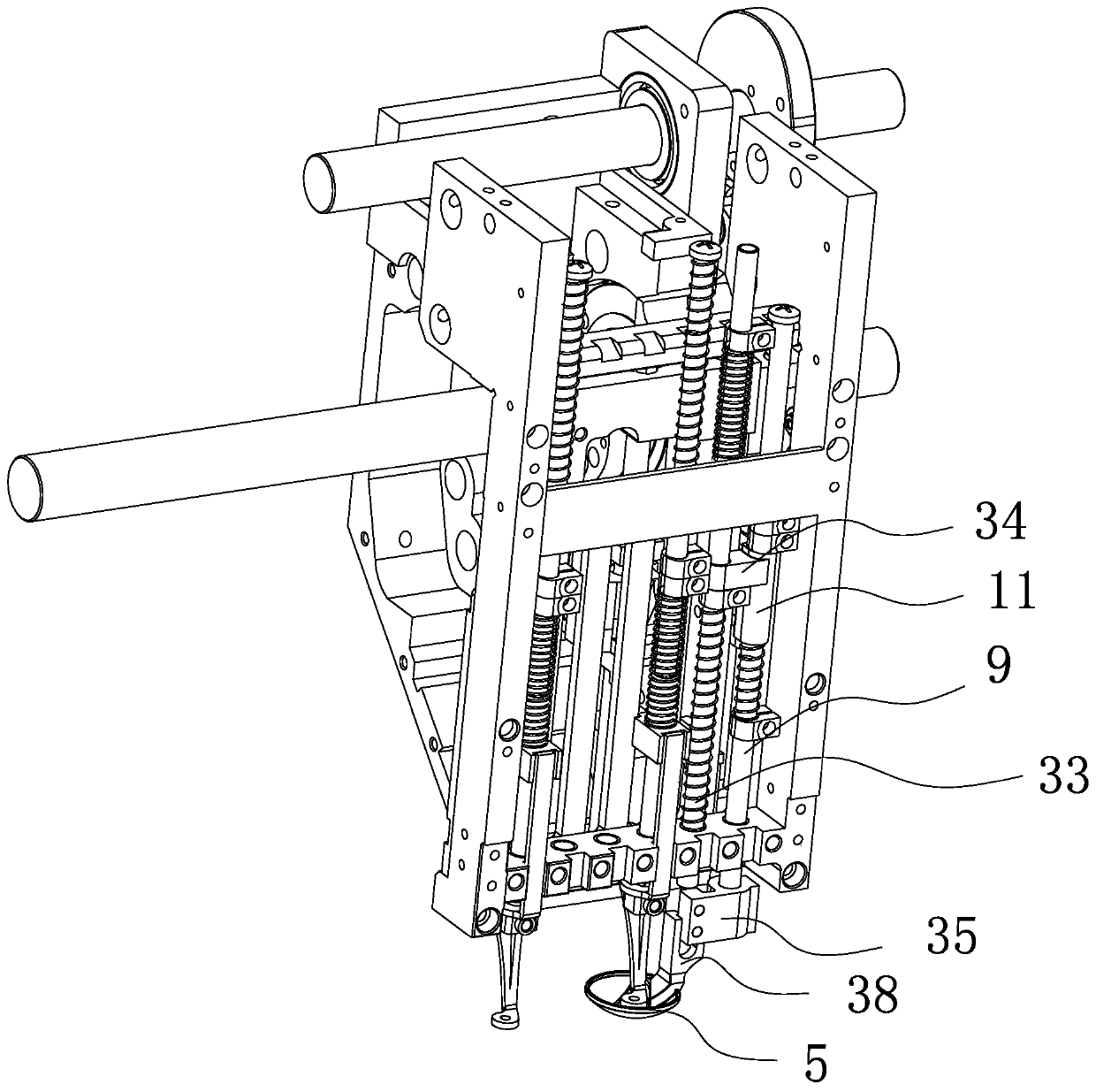 Pressing mechanism for expanded fabric