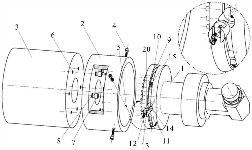 Connecting mechanism for indexing of machine tool angle head with indexing value being 5 degrees