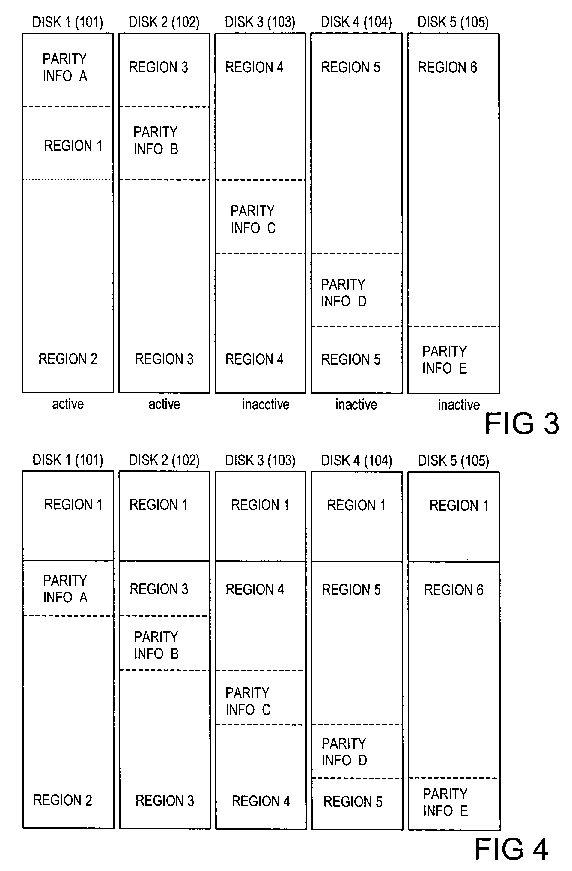 Multiple disk data storage system for reducing power consumption