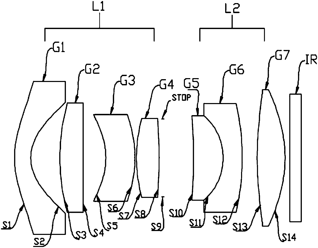 Large-aperture small-distortion optical lens