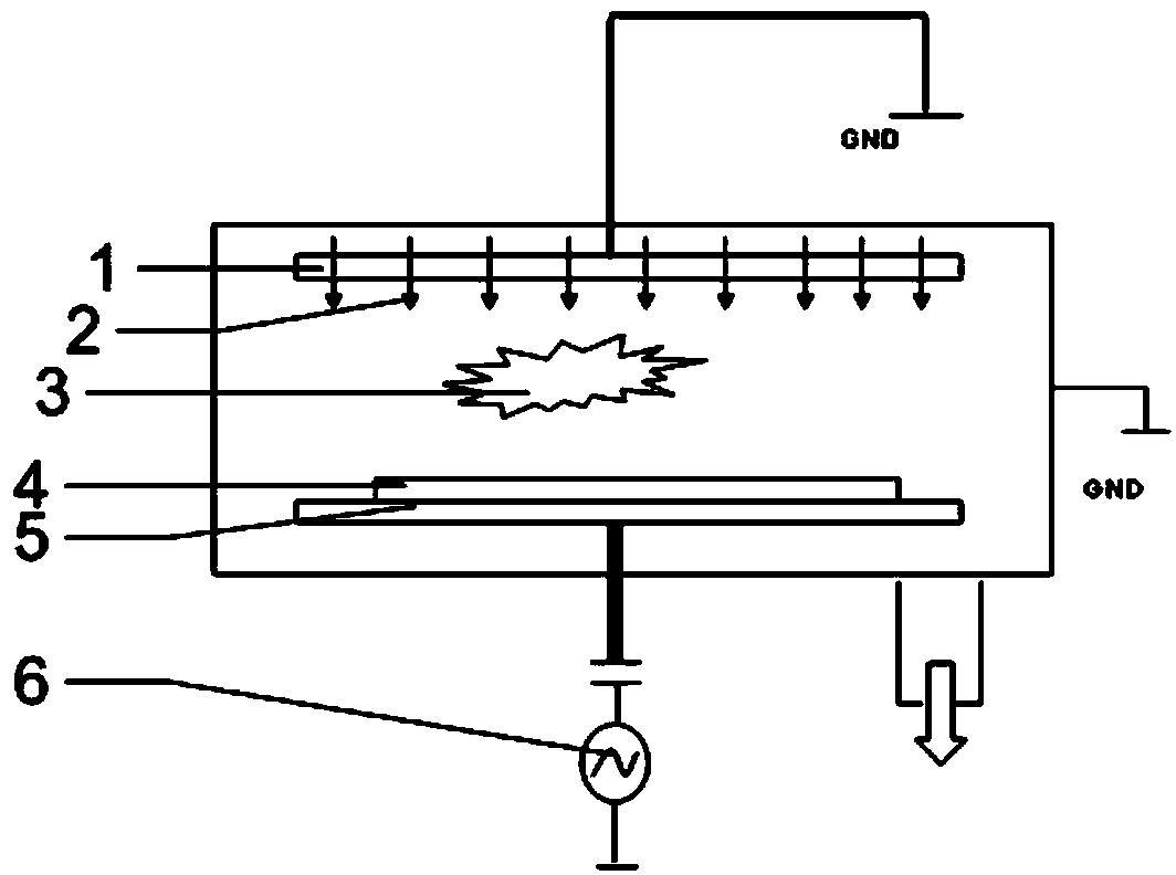 Etching device reaction chamber electrode and etching device