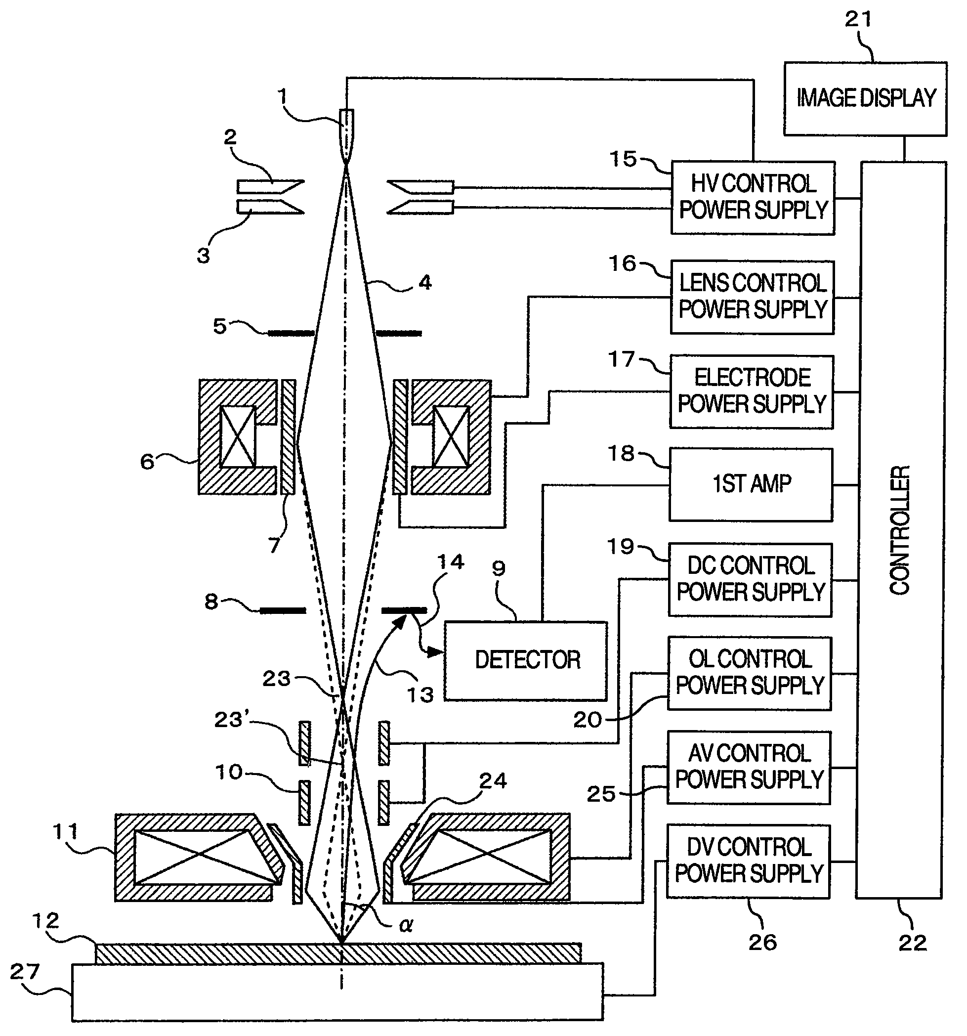 Scanning electron microscope and method of imaging an object by using the scanning electron microscope