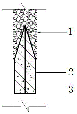 Construction method of blasthole stemming structure for drilling blasting and concrete block structure for method