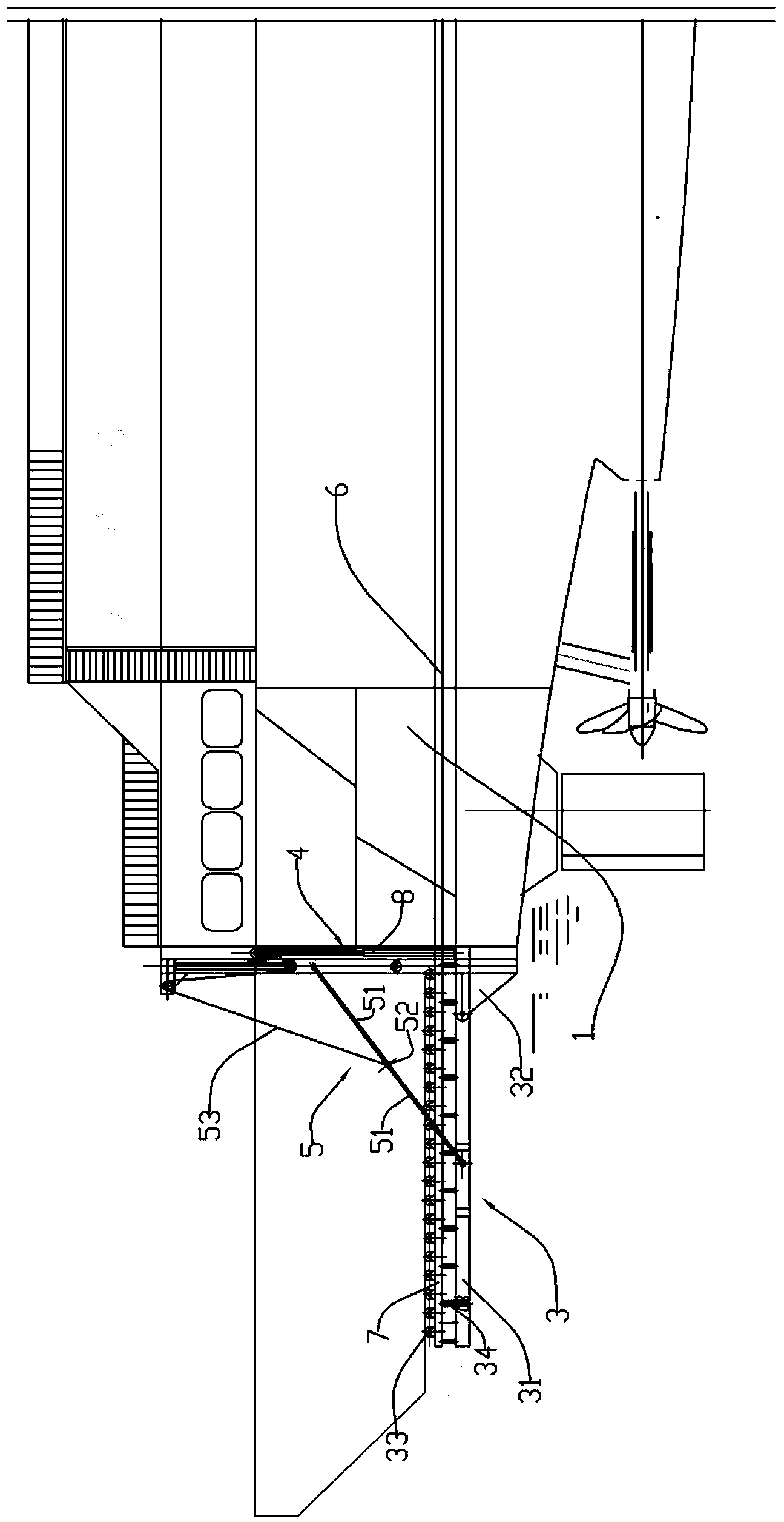 Device for launching and recovering boat on mother ship