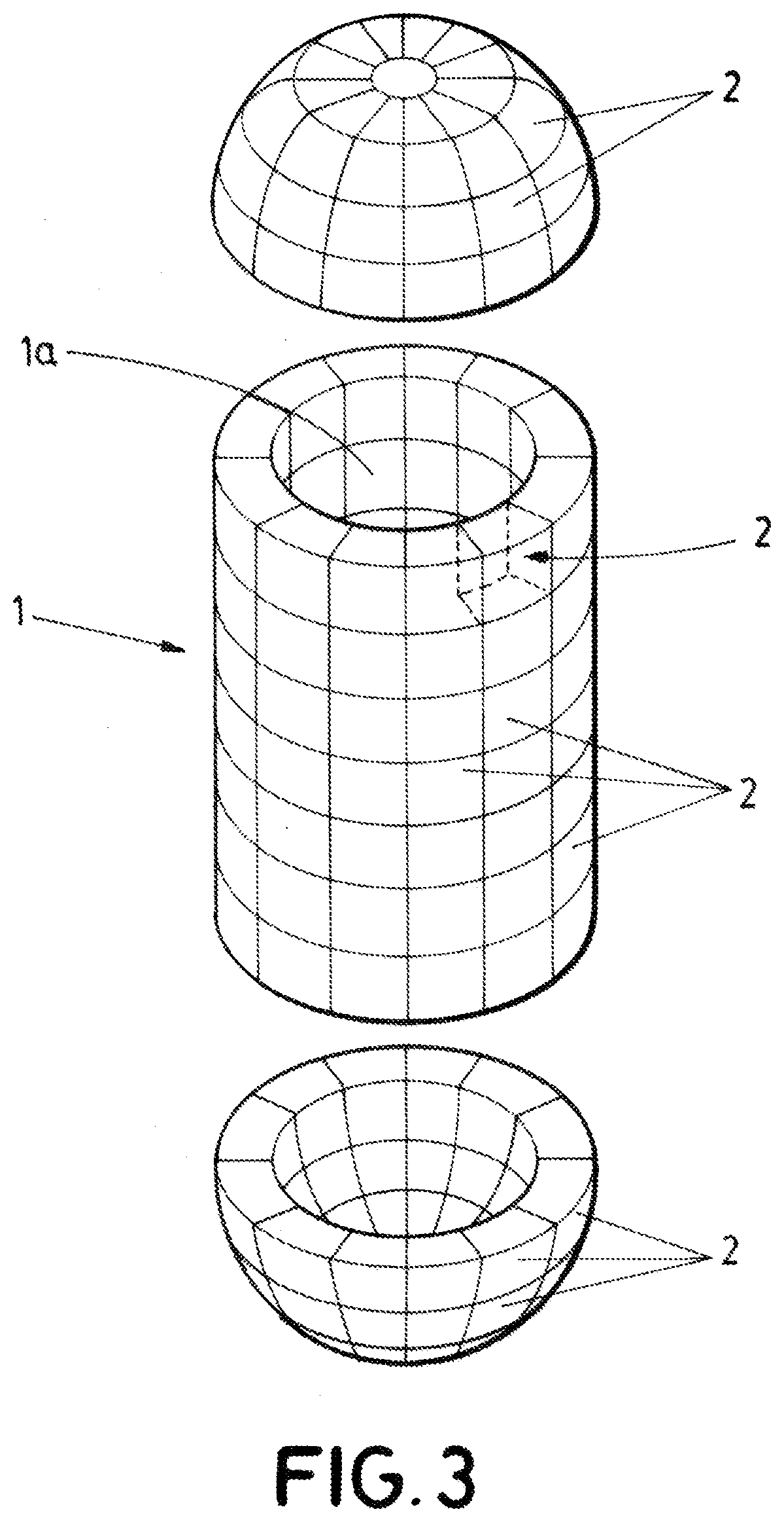 Hollow structure for creating pressurized space habitats