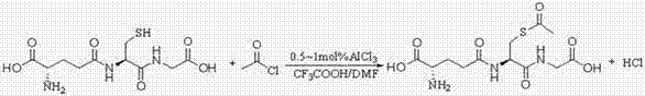 Method for catalytically synthesizing s-acetyl-l-glutathione in mixed solvent