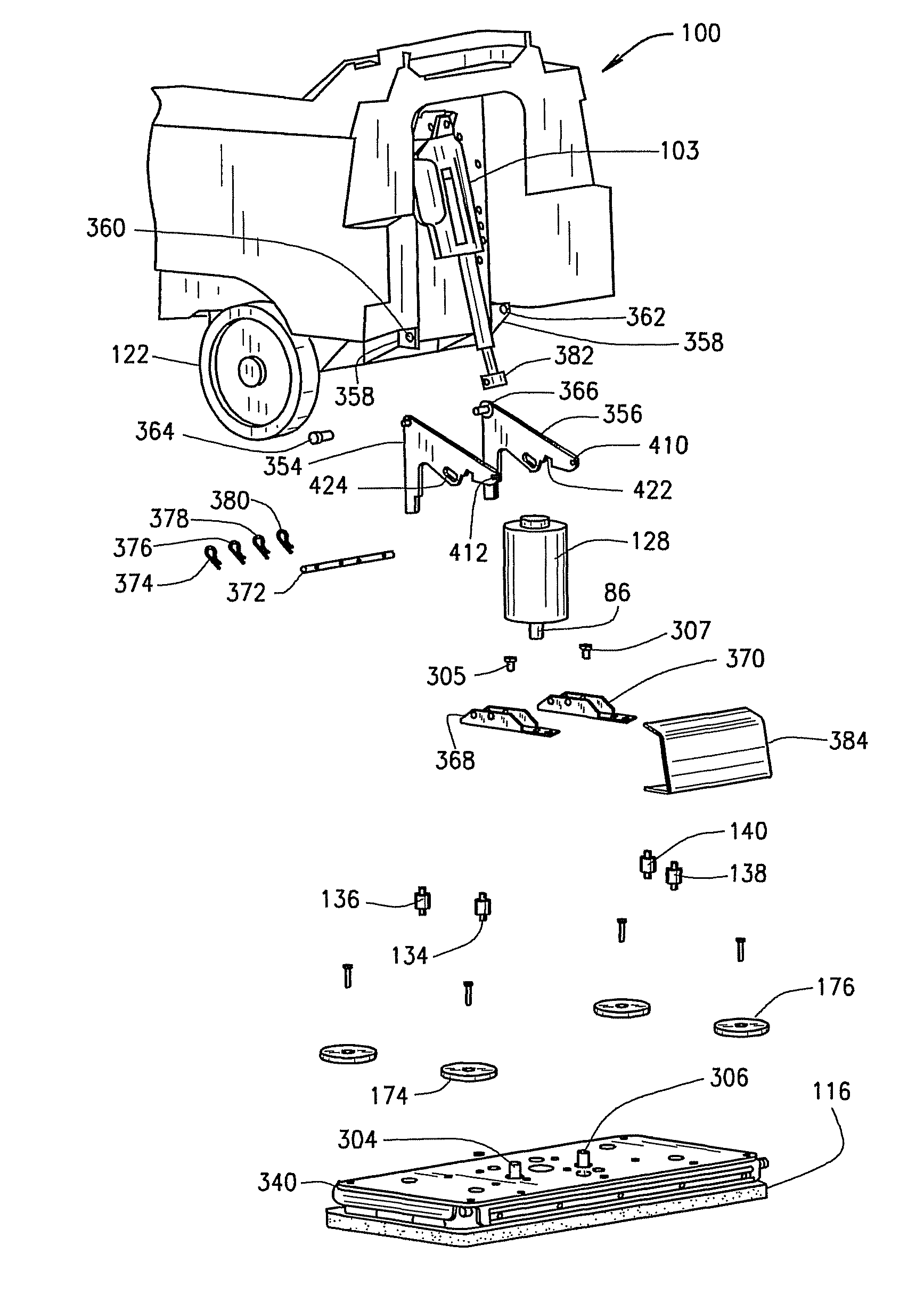 Orbital scrubber with stabilizer element