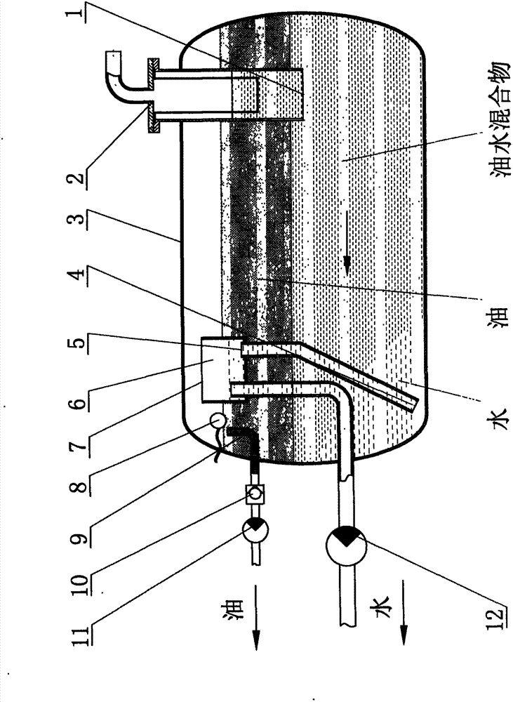 Device for continuously separating oil-water mixture collected from water surface