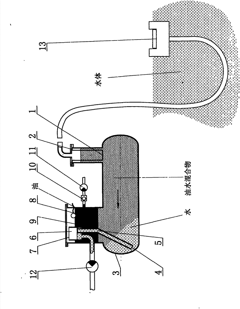 Device for continuously separating oil-water mixture collected from water surface