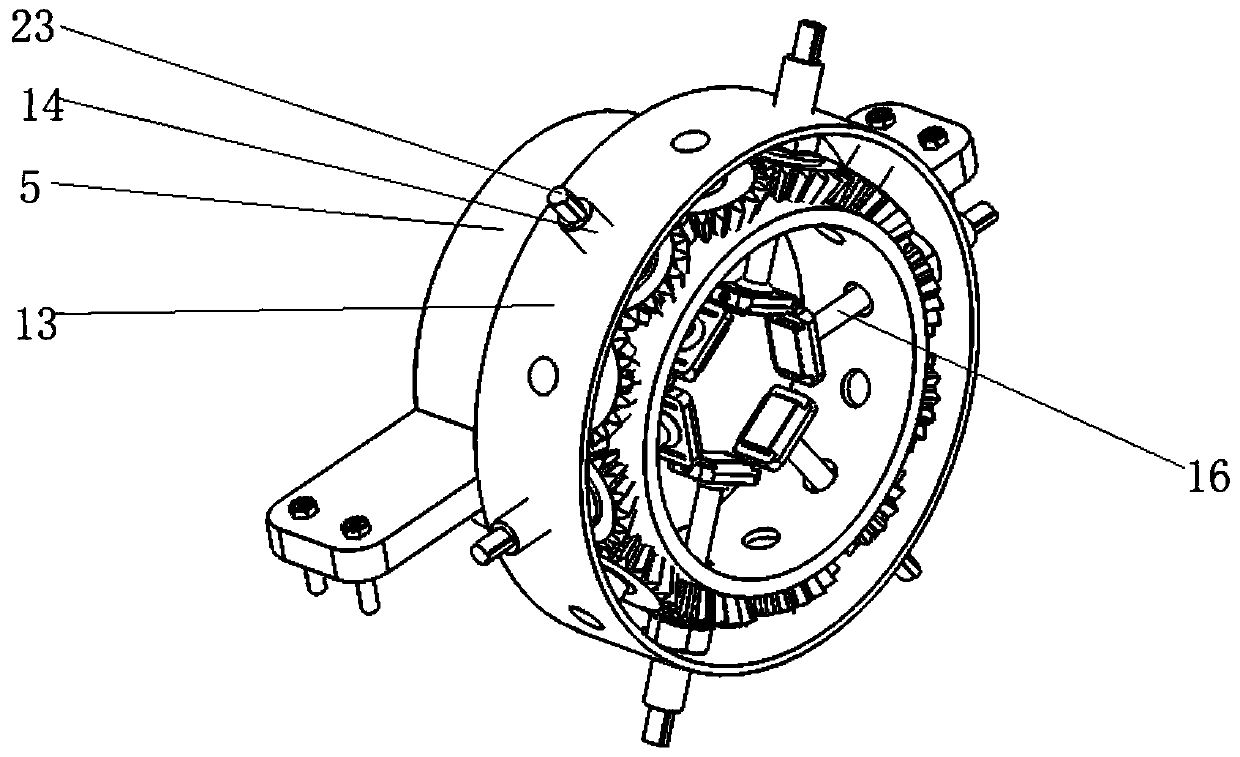 Synchronous adjustable pipe fitting outer surface polishing device