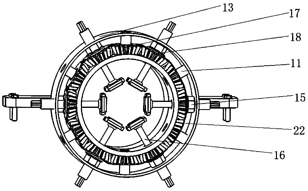 Synchronous adjustable pipe fitting outer surface polishing device