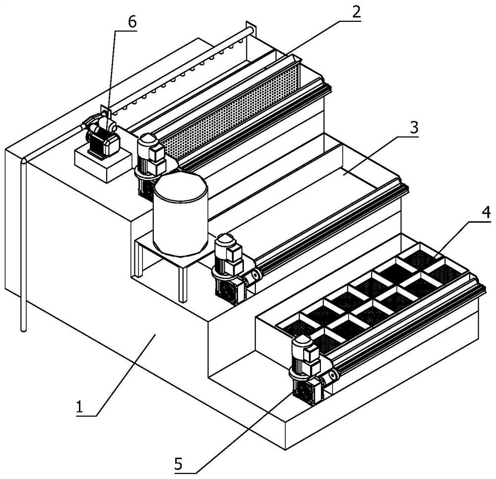 Waterfall type water quality purification system used at river and lake entrance