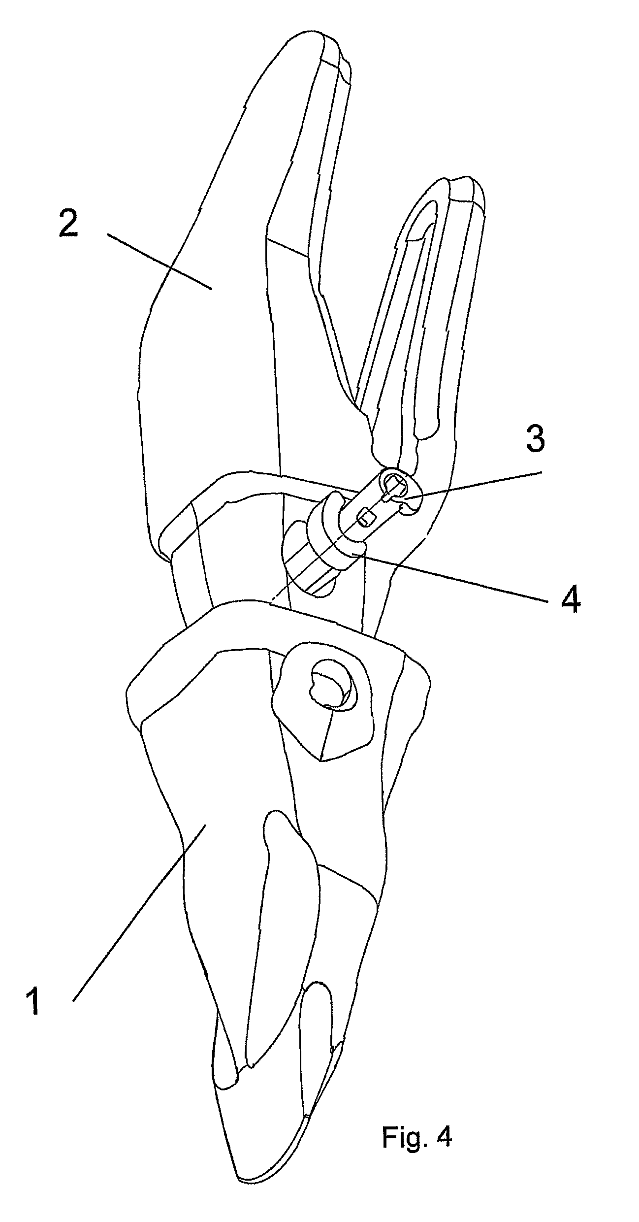 Detachable fastening system between a male piece and a female piece, pin and female piece