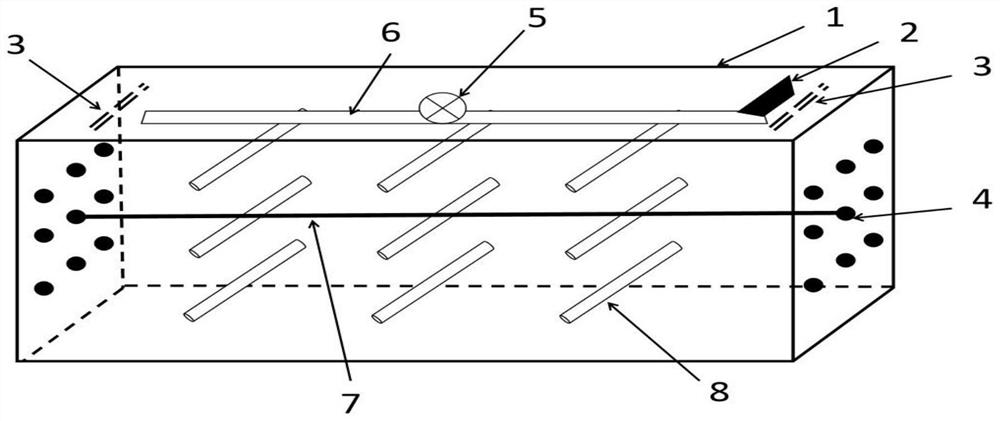 Continuous glass fiber weather resistance testing device and testing method