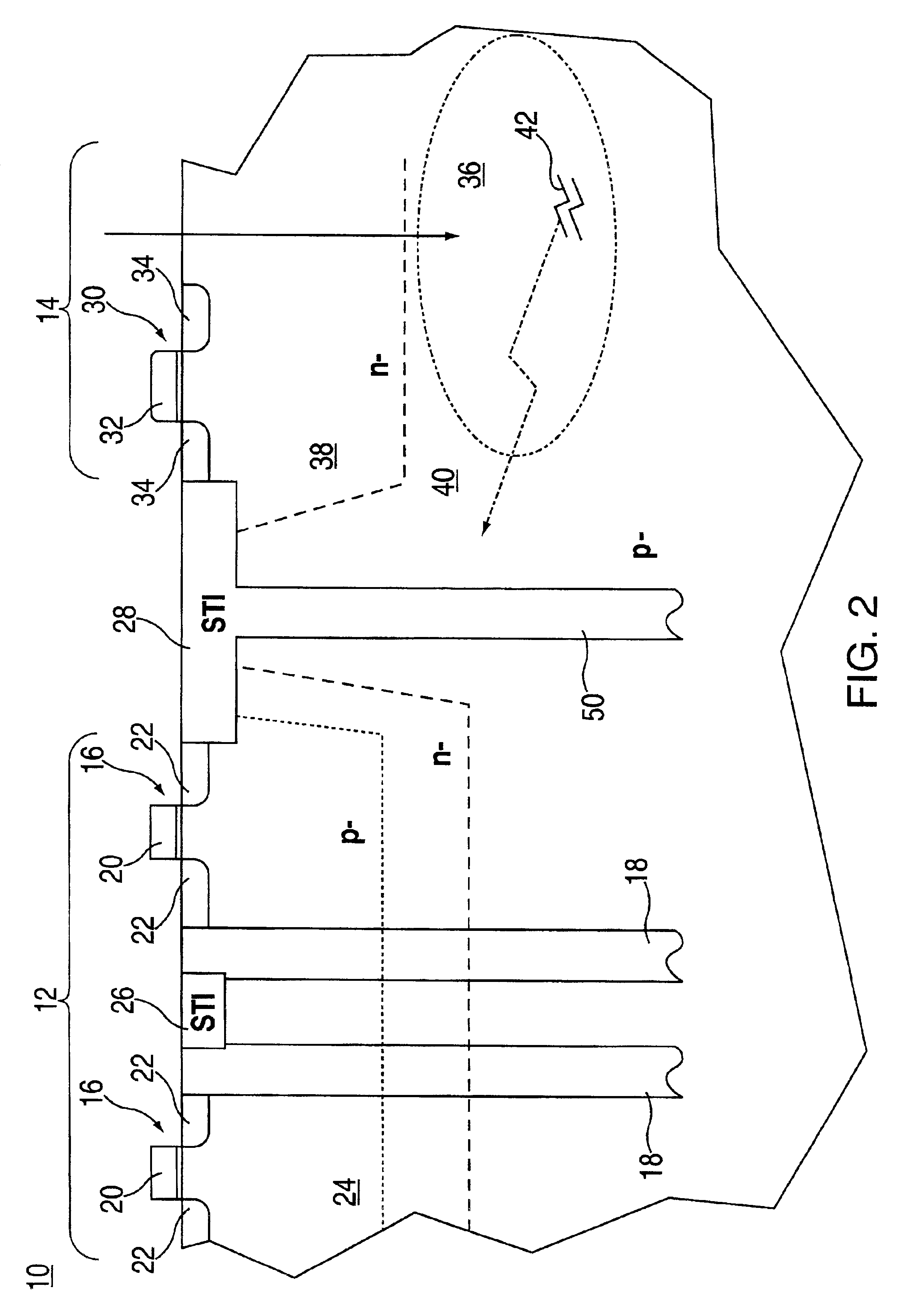 Deep trench isolation of embedded DRAM for improved latch-up immunity