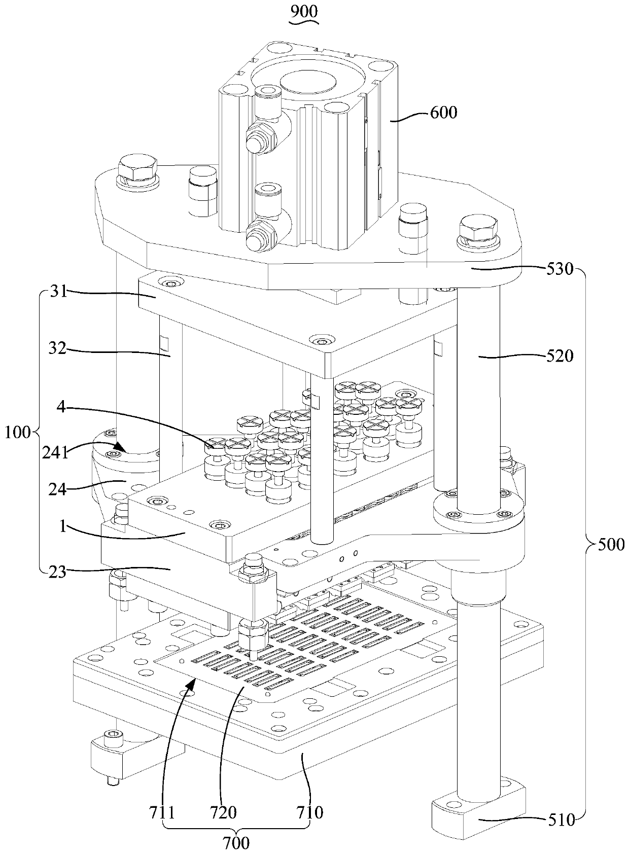 Pressure head structure, pressure head device and pressure maintaining equipment