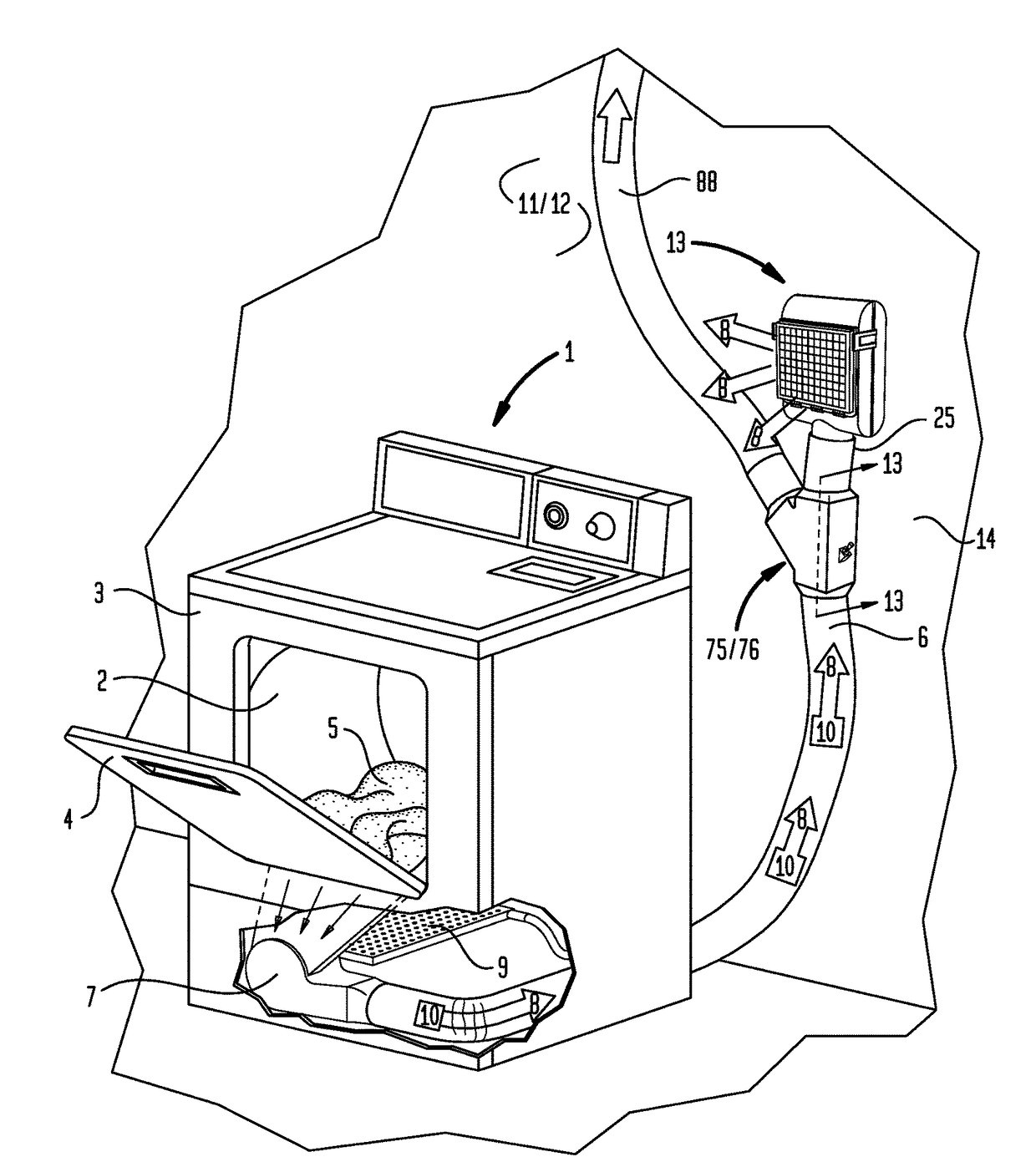 Lint catching system and exhaust assembly