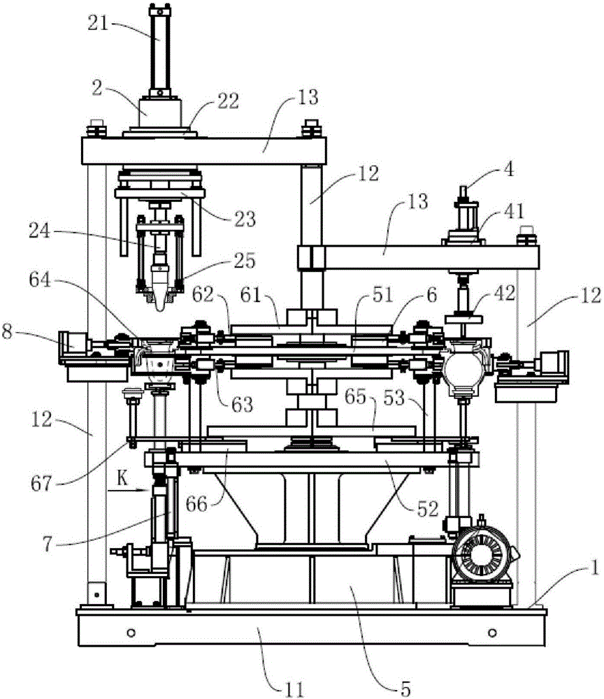 Glass kettle molding machine