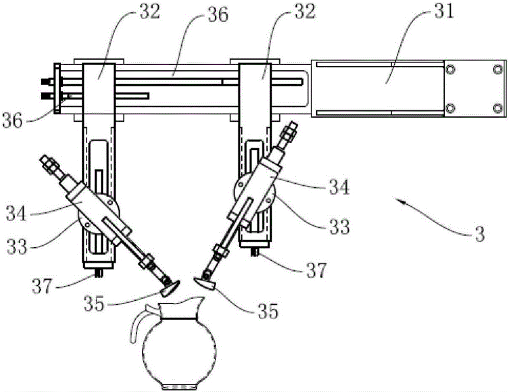 Glass kettle molding machine