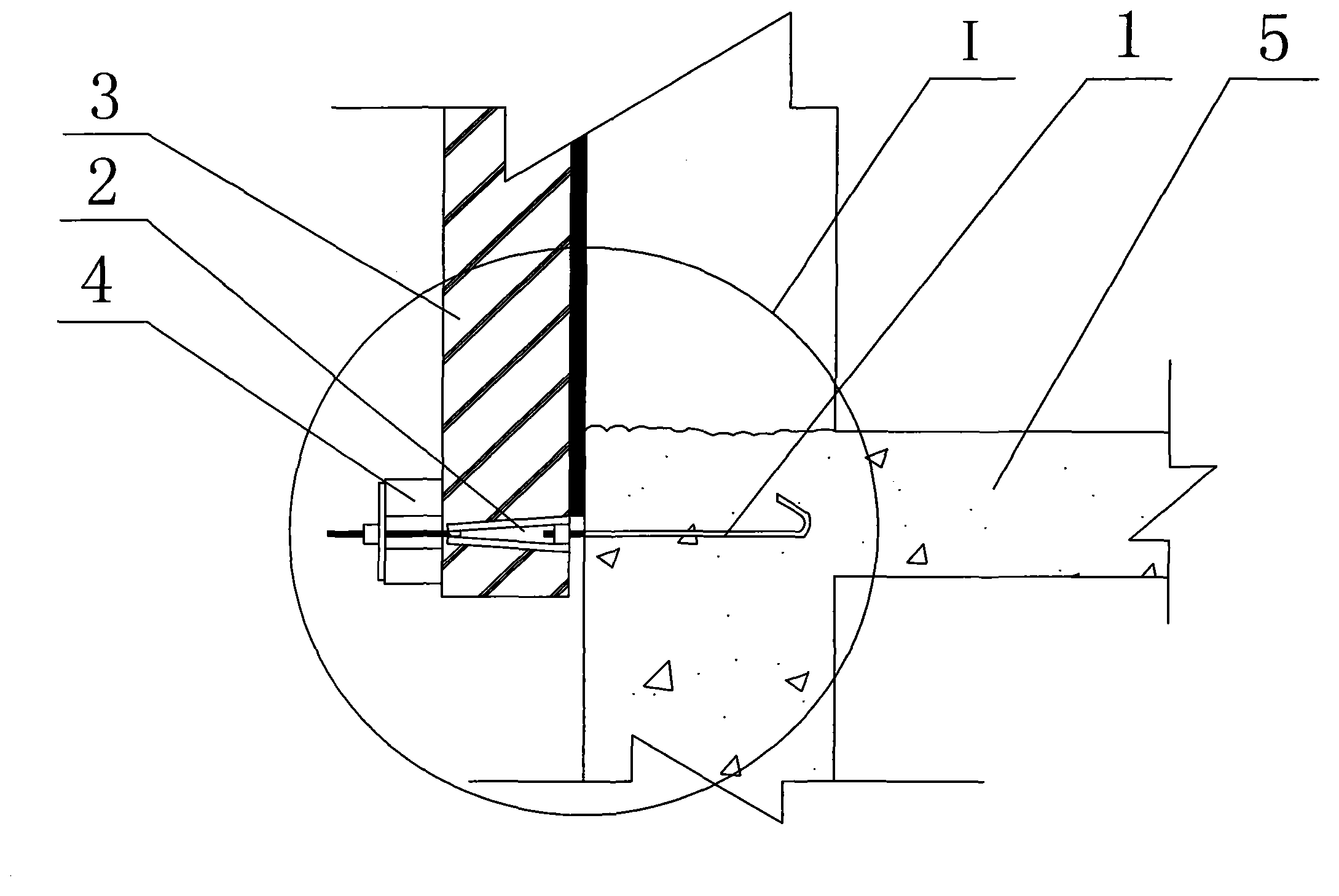 Shear wall jointing template reinforcing bolt