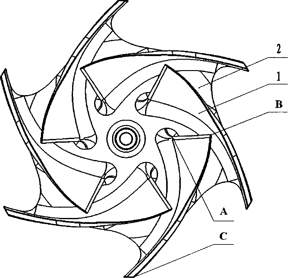 Centrifugal pump with greatly distorted blades