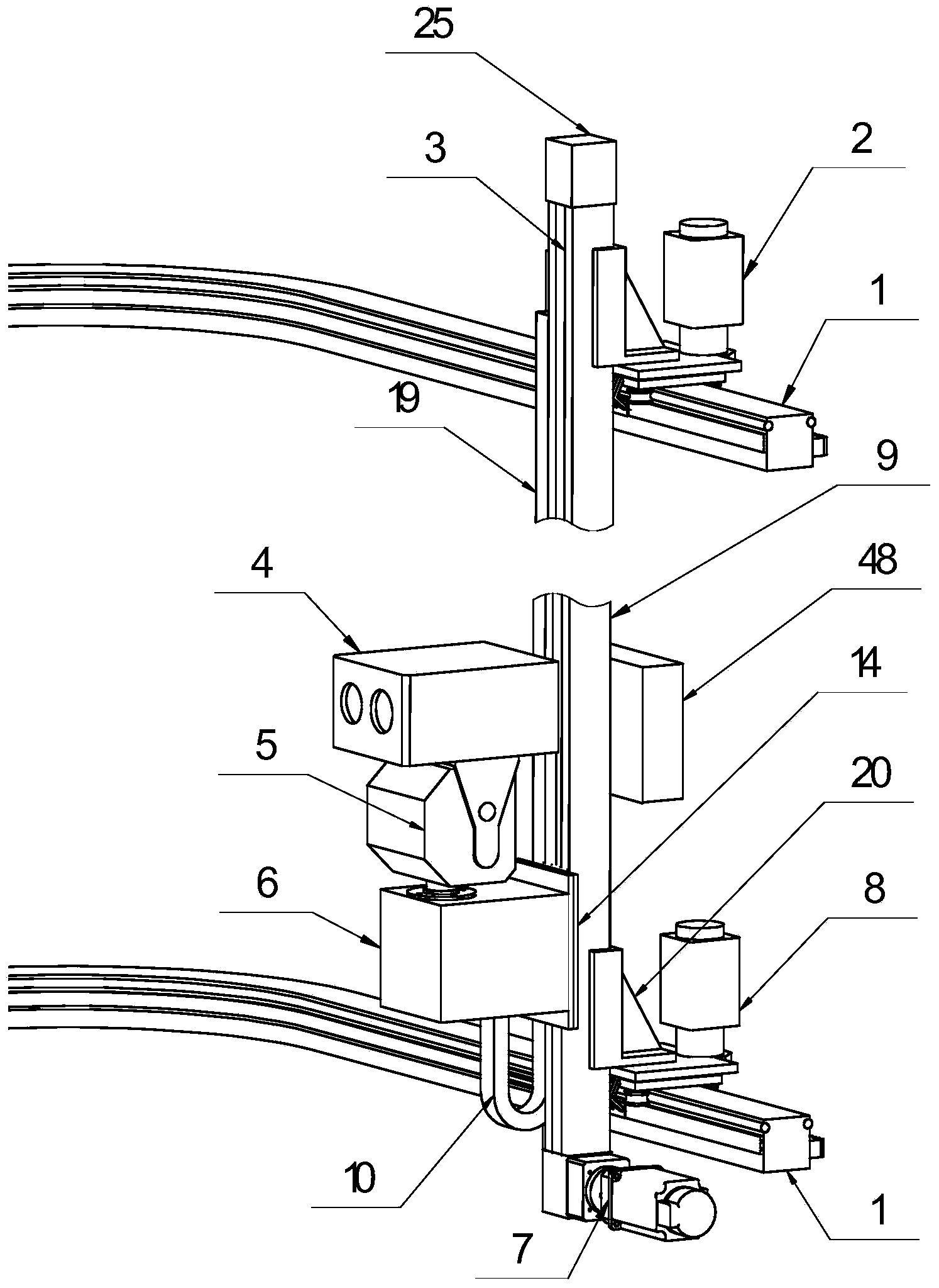 Indoor track type intelligent patrolling robot system based on combined track