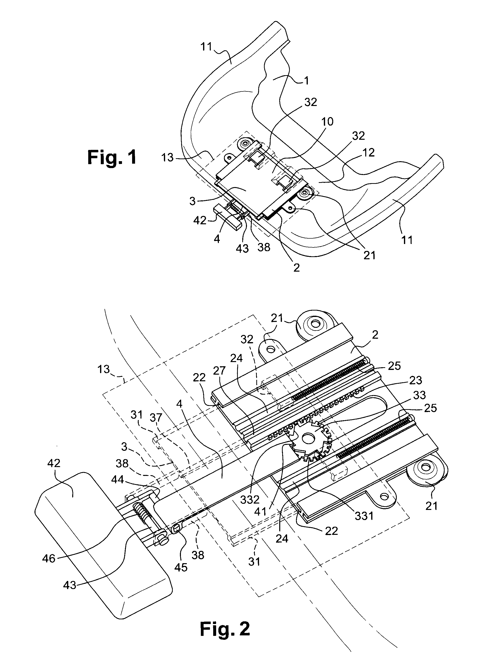 Device for adjusting the length of the seat base for a motor vehicle seat and seat comprising such a device